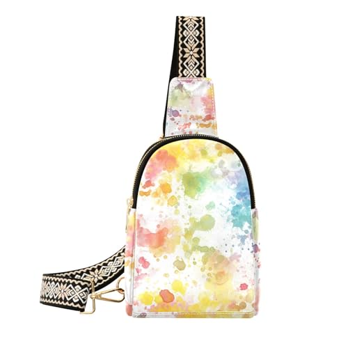 KLL Trendige Aquarell-abstrakte Spritztinte, bunte Bauchtasche, Umhängetasche, modische Umhängetasche für Damen zum Wandern KLL Trendige Aquarell-abstrakte Spritztinte, bunte Bauchtasche, Umhängetasche, modische Umhängetasche für Damen zum Wandern von KLL