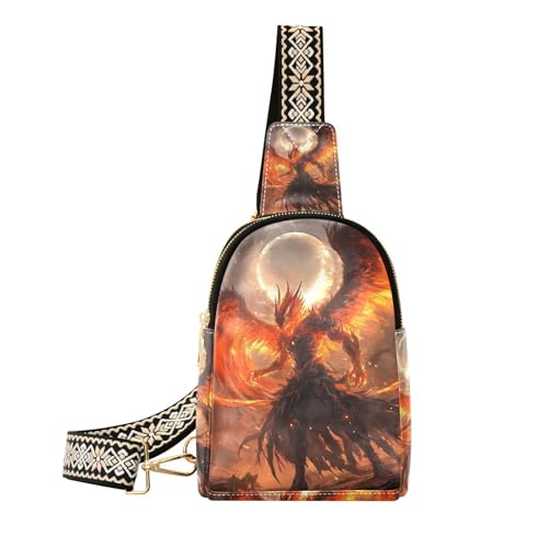 KLL Trendige Fire Phoenix große Bauchtasche, niedliche Umhängetasche zum Wandern KLL Trendige Fire Phoenix große Bauchtasche, niedliche Umhängetasche zum Wandern von KLL