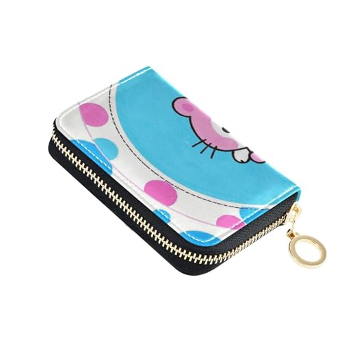 KLL Trendige Geldbörse mit niedlichem Tier, Katze, Leder, für Damen, Kartenetui mit Zion-Geldbörse, RFID-blockierend, kleiner Kartenhalter mit Reißverschluss von KLL