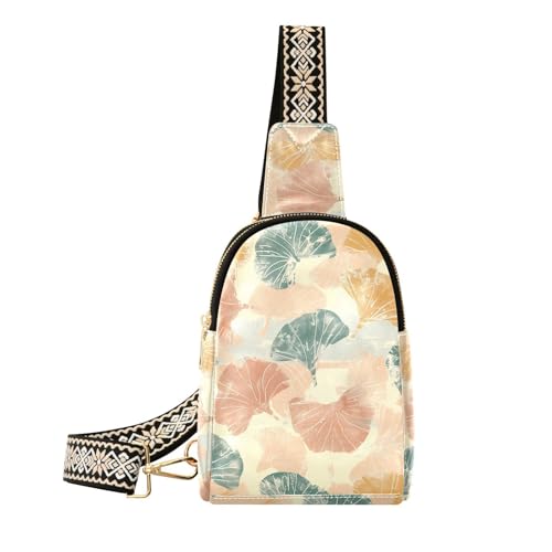 KLL Trendige griechische pastellfarbene Gingko-Schultertasche für Damen, Umhängetasche für Reisen von KLL