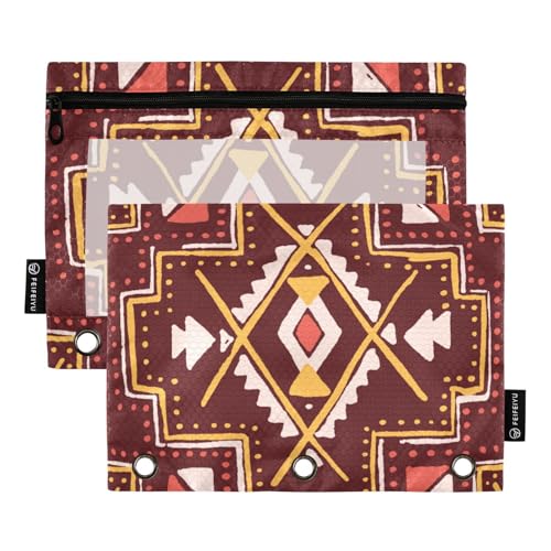 KLL Tribal Bohemian (26) Federmäppchen Kunststoff Federmäppchen für 3 Ringe Ordner mit 3 Löchern für Kinder Schreibwaren Zubehör von KLL