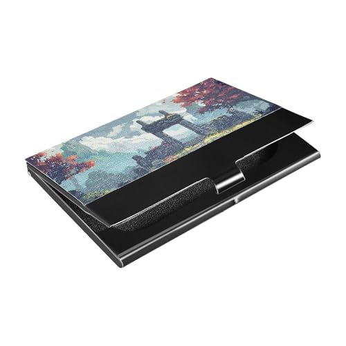 KLL Ultradünner Visitenkartenhalter mit Kartenhalter aus Leder und Edelstahl, für Reisen, Zuhause oder Büro von KLL