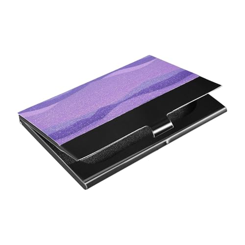 KLL Ultradünner Visitenkartenhalter mit Leder- und Edelstahletui mit Kartenhalter für Damen oder Herren, Violett von KLL