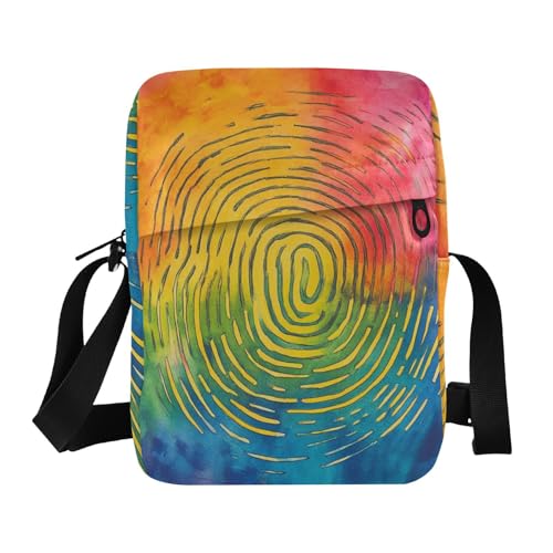 KLL Umhängetasche in Regenbogenfarben, niedliches veganes Leder, Umhängetasche, für Herren, Einkaufstasche, Schultertasche für Damen von KLL