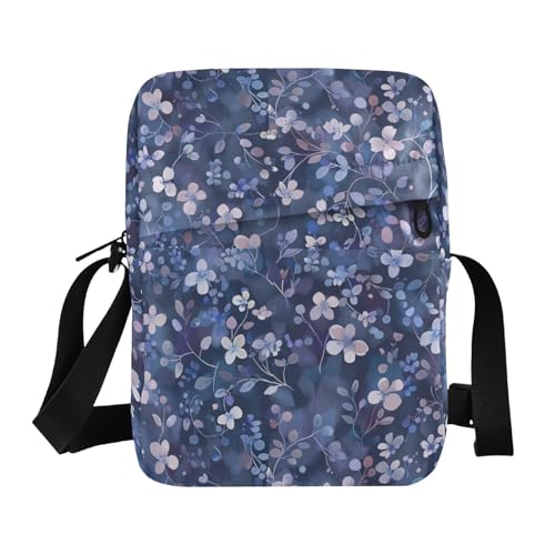 KLL Umhängetasche mit Blumenmuster, veganes Leder, Schultertasche, Reisetasche von KLL