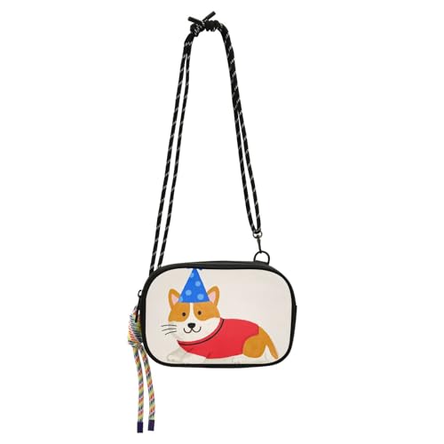 KLL Umhängetasche mit niedlichem Tiermotiv, für Damen, bequem, mit verstellbarem Riemen, kleine Umhängetasche, für Spaziergänge, Schwarz von KLL