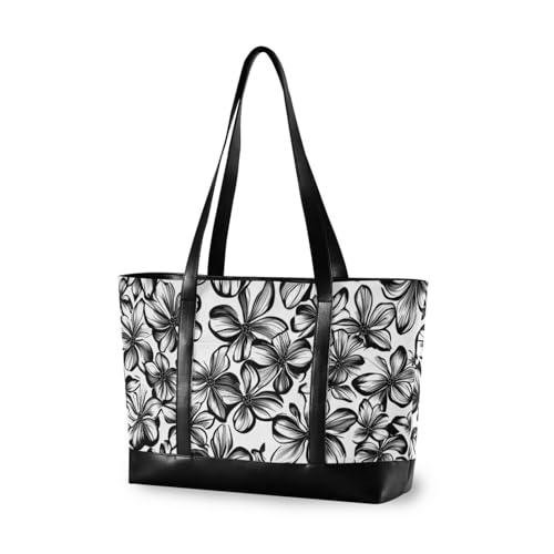 KLL Vector Floral Orchid Black Grey Waterproof travel bag with zipper laptop tote bags for work Large Handbag for University with diaper bolsas para computadoras de mujer von KLL