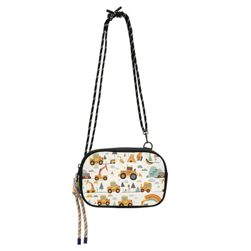 KLL Vehivle Cartoon Simple West Crossbody Geldbörse Herren Praktisch mit Kreditkartenfächern Geldbörsen für Wandern Reisen von KLL