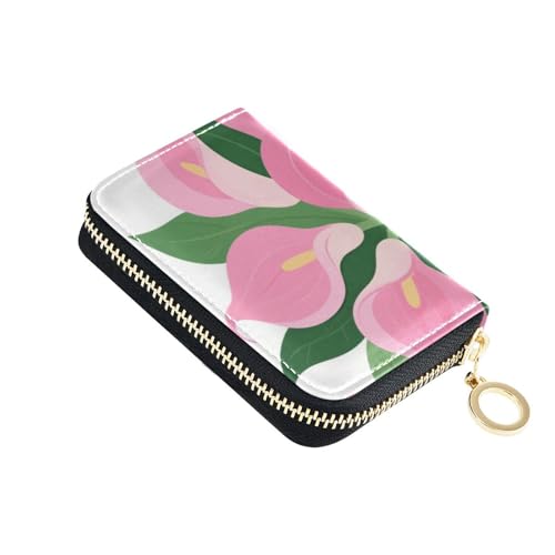 KLL Vintage Pink Calla Lily Chic Leather Card Case Wallet Women with 9 Card Slot RFID Blocking Credit Card Case with Zipper KLL Vintage Pink Calla Lily Chic Leather Card Case Wallet Women with 9 Card Slot RFID Blocking Credit Card Case with Zipper von KLL