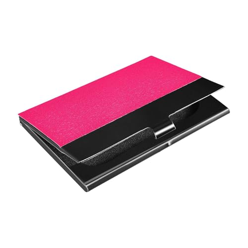 KLL Visitenkartenetui aus Leder und Edelstahl, schmal, zum Schutz Ihrer Karten, Rot von KLL