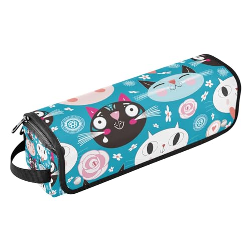 KLL Werkzeug-Reisetasche mit hitzebeständigem Pad, wasserdicht, tragbar, offen, flach, Reisetasche für heiße Werkzeuge, Lockenstab und Glätteisen, Haarvolumizer, Cartoon-Damen-Essentials Aufbewahrung, von KLL