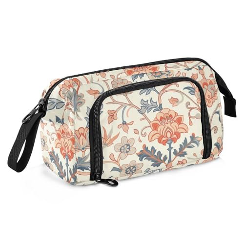 KLL William Morris Federmäppchen mit Retro-Blumen, großes Fassungsvermögen, Reißverschluss mit Schlitz, für Studenten, Schulbedarf von KLL