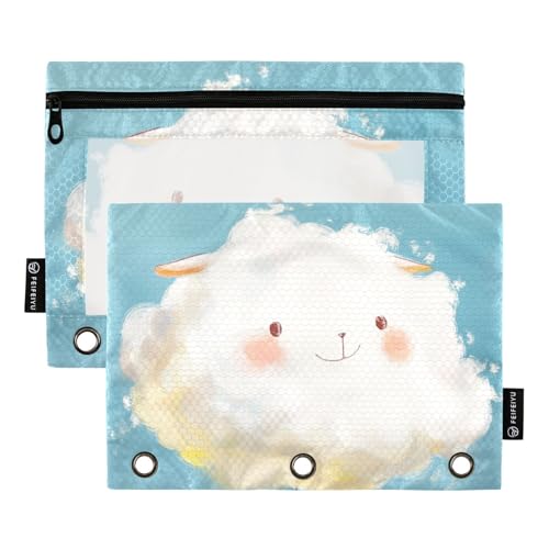 KLL Wolkenförmige blaue Bleistifttasche Binder-Einlagen für 3 Ringe Bindertasche mit wasserdichter Untersuchung Schreibwarenbedarf von KLL
