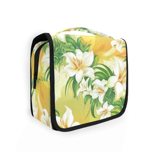Kosmetiktasche für Damen, Motiv: Frohe Ostern, Lilie, mit Haken zum Aufhängen, tragbare Tasche für Toilettenartikel, Arbeit Kosmetiktasche für Damen, Motiv: Frohe Ostern, Lilie, mit Haken zum Aufhängen, tragbare Tasche für Toilettenartikel, Arbeit von KLL