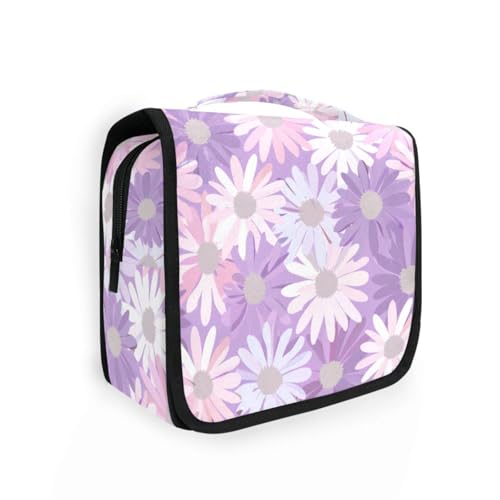 Kosmetiktasche für Damen, weich, Pastellfarben, Lavendelblüte, mit Haken zum Aufhängen, schicke Tasche mit Fächern für Reisen Kosmetiktasche für Damen, weich, Pastellfarben, Lavendelblüte, mit Haken zum Aufhängen, schicke Tasche mit Fächern für Reisen von KLL