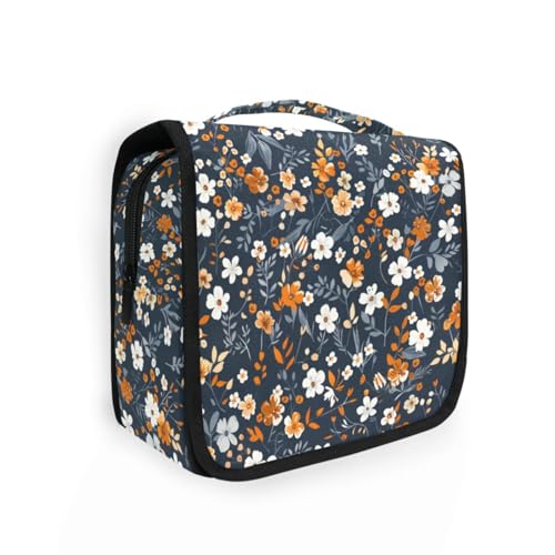 Kulturbeutel für Herren, Retro-Stil, Blumenmuster, Landhausstil, mit Haken zum Aufhängen, für Reisen Kulturbeutel für Herren, Retro-Stil, Blumenmuster, Landhausstil, mit Haken zum Aufhängen, für Reisen von KLL