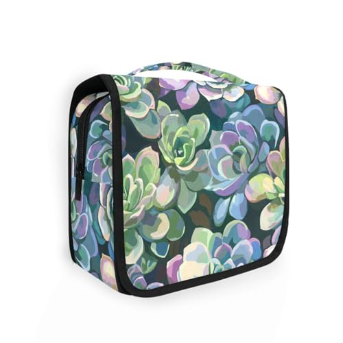 Kulturbeutel für Herren, Sukkulentenkunst-Illustration, Grün / Violett Kulturbeutel für Herren, Sukkulentenkunst-Illustration, Grün / Violett von KLL