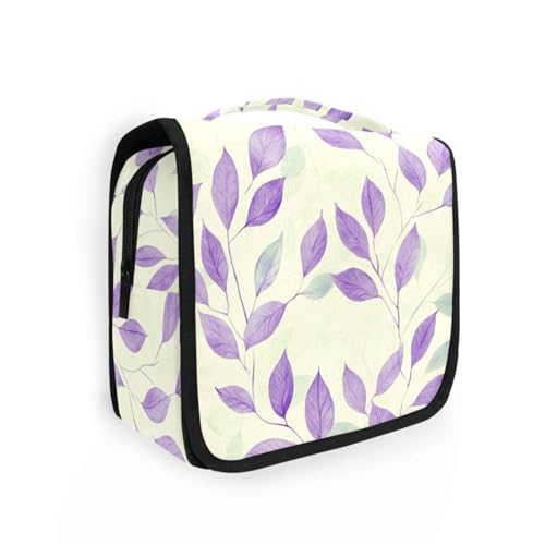 Kulturbeutel für Herren, mit Aufhängehaken, Violett, Blätter, für Badezimmer Kulturbeutel für Herren, mit Aufhängehaken, Violett, Blätter, für Badezimmer von KLL