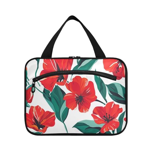 Kulturbeutel für Herren mit lebendigem Blumendesign, zum Aufhängen, mit Haken, multifunktionales Rasierset, Tasche für Herren, für Reisende, Toilette, Cartera para maquillaje L von KLL