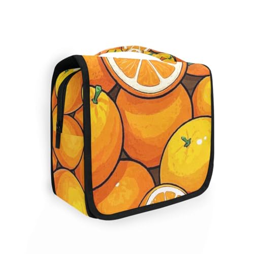 Kulturbeutel für Herren mit niedlichem Cartoon-Motiv, mit Haken zum Aufhängen, wasserdicht, mit Reißverschluss, Orange Kulturbeutel für Herren mit niedlichem Cartoon-Motiv, mit Haken zum Aufhängen, wasserdicht, mit Reißverschluss, Orange von KLL