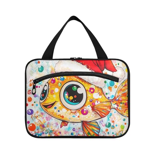Kulturbeutel für Herren mit niedlichem Fisch, leuchtende Farben, zum Aufhängen, mit Haken, Designer-Tasche für Toilettenartikel für Reisen, Frauen, Arbeit, Bolsa para guardar maquillaje L Kulturbeutel für Herren mit niedlichem Fisch, leuchtende Farben, zum Aufhängen, mit Haken, Designer-Tasche für Toilettenartikel für Reisen, Frauen, Arbeit, Bolsa para guardar maquillaje L von KLL