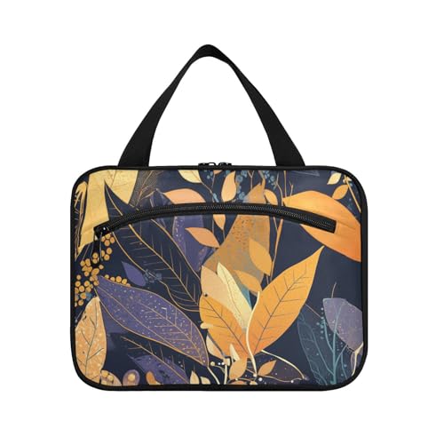 Kulturbeutel mit buntem Blättermuster, zum Aufhängen, für Damen, mit Haken, Designer-Kosmetiktasche für Reisen, Muss für die Toilette, Brochas, Maquillaje L von KLL