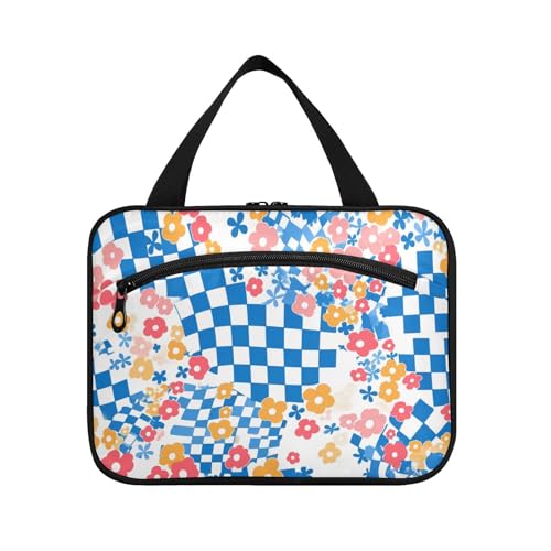 Kulturbeutel mit buntem Blumenmuster, zum Aufhängen, Reise-Kulturbeutel mit Haken, schicker Designer-Tragetasche für Damen, ideal für Urlaub, Bolso de Mano para Hombre L von KLL