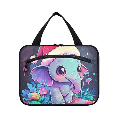 Kulturbeutel mit niedlichem Elefant, zum Aufhängen, für Herren, mit Haken, Designer-Essentials, Kulturbeutel für Accessoires für Damen, Hotel, Bolsa de maquillaje para Mujer L von KLL