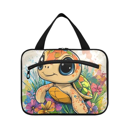 Kulturbeutel mit niedlicher Meeresschildkröte, zum Aufhängen, für Herren, mit Haken, Designer-Tragetasche für Accessoires, Must-have, Urlaub, Größe L von KLL