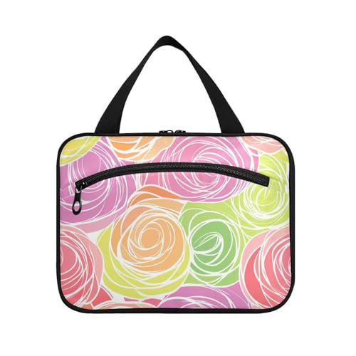 Kulturbeutel zum Aufhängen, mit Haken, niedlicher Designer-Kulturbeutel, zum Aufhängen, für Reisen, für Damen, Hotel, Bolso Para Maquillaje L, Rosa von KLL