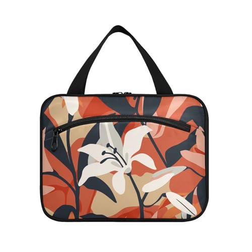Lily Design Reise-Make-up-Tasche zum Aufhängen, mit Haken, Designer-Make-up-Tasche für Herren, Motiv: Bolso para maquillaje de Mujer L, Dunkelrot / Schwarz von KLL