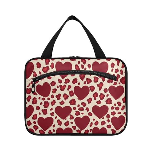 Love Red Leopard Print Xmas Hanging Kits for Men Travel with Hook, Designer Portable Makeup Bag Organizer for Trip Essentials Camping Maleta para maquillaje L Love Red Leopard Print Xmas Hanging Kits for Men Travel with Hook, Designer Portable Makeup Bag Organizer for Trip Essentials Camping Maleta para maquillaje L von KLL