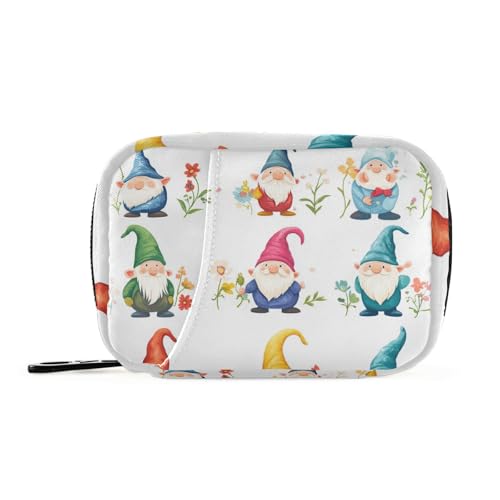 Lustige Cartoon-Zwerge - Weiße Reisetasche mit herausnehmbaren Fächern - Praktischer Reise-Organizer für Geldbörse von KLL