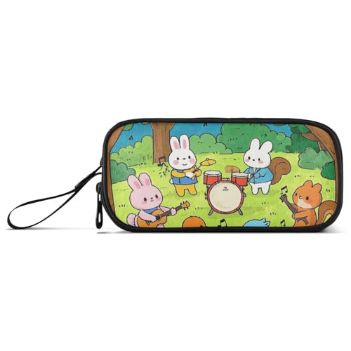 Lustiges Federmäppchen aus Nylon mit Safari-Musikkonzert, für Kinder, hohe Kapazität, Schreibwaren für adrette Schule, Teenager von KLL