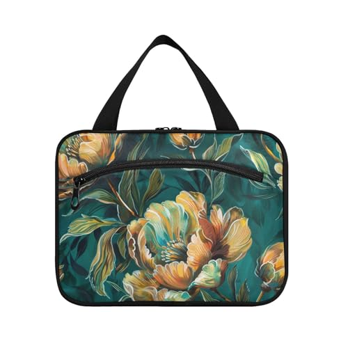 Make-up-Tasche zum Aufhängen, Smaragdgrün, Blumenmuster, mit Haken, kompakte Designer-Kosmetiktasche für Herren, Reisen, Maleta para maquillaje L Make-up-Tasche zum Aufhängen, Smaragdgrün, Blumenmuster, mit Haken, kompakte Designer-Kosmetiktasche für Herren, Reisen, Maleta para maquillaje L von KLL