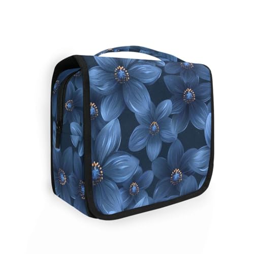 Marineblaue Blumenbeutel für Damen, wasserdicht, mit Aufhängehaken, Kulturbeutel, Hotel von KLL