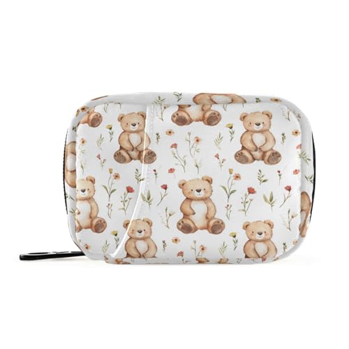 Medizintasche mit herausnehmbaren Fächern, wiederverwendbar, süßer Bär, Weiß Medizintasche mit herausnehmbaren Fächern, wiederverwendbar, süßer Bär, Weiß von KLL