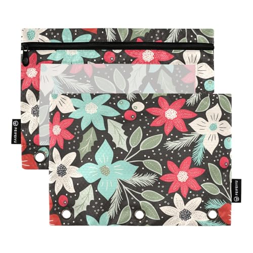 Merry Christmas (197) Federmäppchen mit 3 Löchern, Ordner für 3 Ringe, wasserdicht, für Bürobedarf, Organizer von KLL