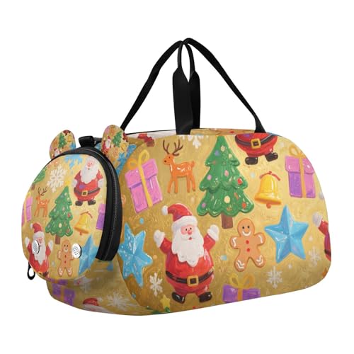 Merry Christmas Sporttasche mit Schuhfach, leicht, für Reisen, Sport, Reisetasche, Wochenendtasche, Rot Merry Christmas Sporttasche mit Schuhfach, leicht, für Reisen, Sport, Reisetasche, Wochenendtasche, Rot von KLL