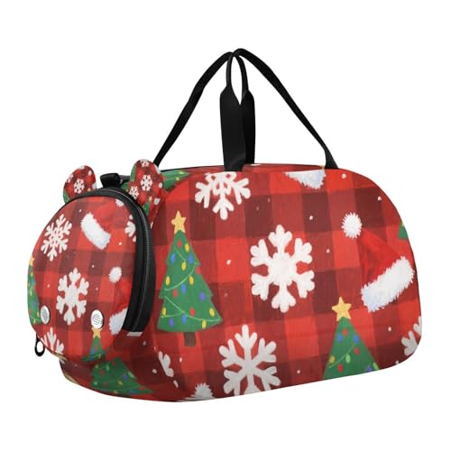 Merry Christmas mit weißen Schneeflocken Mädchen Gym Duffel Bag mit Schuhfach Leichte Persönliche Gegenstände Reisetasche für Reisen, Sport, Fitness & Workout Merry Christmas mit weißen Schneeflocken Mädchen Gym Duffel Bag mit Schuhfach Leichte Persönliche Gegenstände Reisetasche für Reisen, Sport, Fitness & Workout von KLL