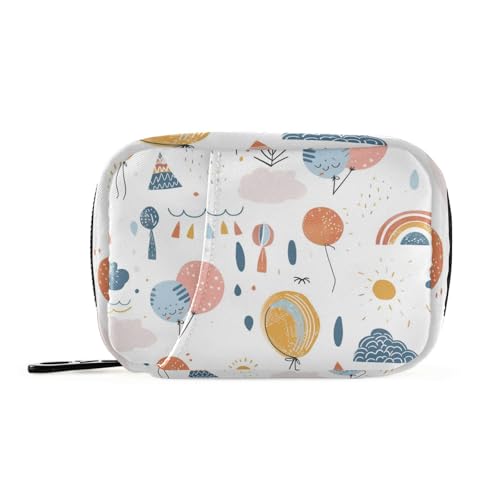 Minimalistischer Cartoon-Medizin-Organizer mit Luftballons, Cartoon, abnehmbare Fächer, tragbare Reisetasche, Medizin Minimalistischer Cartoon-Medizin-Organizer mit Luftballons, Cartoon, abnehmbare Fächer, tragbare Reisetasche, Medizin von KLL