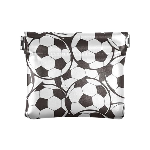 Moderne Münzgeldbörse aus Leder, für Fußball, Sport, wasserdicht, mit Verschluss für Damen von KLL