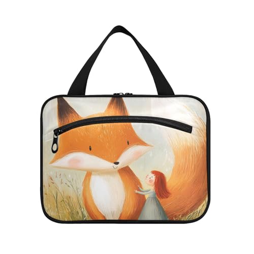 Molliger Fuchs, kleines Mädchen, Make-up-Reiseetui zum Aufhängen, mit Haken, Designer-Essentials Rasierset, Taschen für Herren, für Vater, Fitnessstudio, Bolso de para Mujer L von KLL