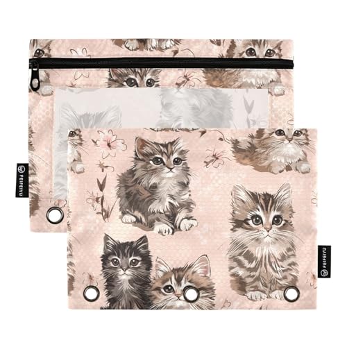 Nette Maine Cooncats Rose Gold Bleistift Tasche Binder Einsätze für Binder Ordner mit 3 Ringe für Schule Schreibwaren Versorgung von KLL