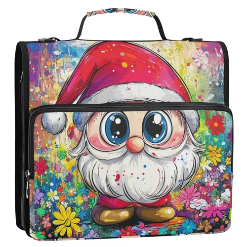 Niedliche Zwerge 3,8 cm 3-Ringe Reißverschluss Ordner Organizer mit Schultergurt und Griff Laege Kapazität Dokumente Aufbewahrungstasche für Schule und Büro Gestor de Carpetas de Office von KLL