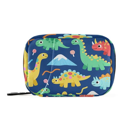 Niedliche bunte Dinosaurier-Medizintasche mit abnehmbaren Fächern, wiederverwendbar, für Medizinbox von KLL