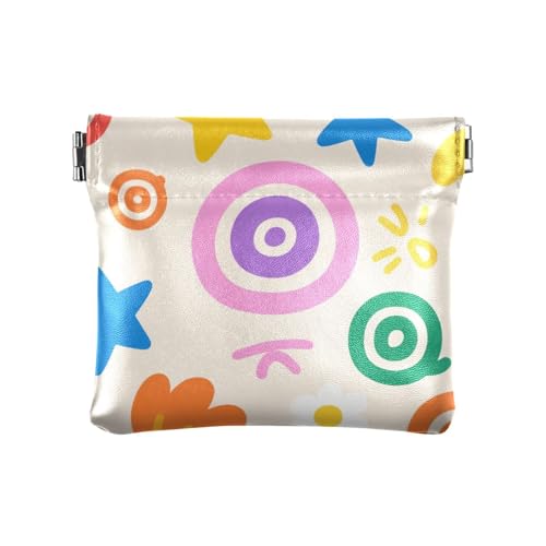 Niedliche bunte Stern-Kreise für Damen, PU-Leder, Münzgeldbörse, tragbarer Schmuck-Organizer für Frauen von KLL