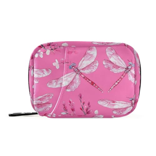 Niedliche rosa Pillentaschen mit herausnehmbaren Fächern, tragbarer Reise-Pillen-Organizer für Geldbörse von KLL