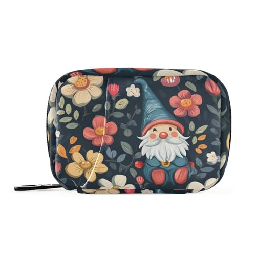 Niedlicher Cartoon-Zwerg, schwarze Taschen mit abnehmbaren Fächern, tragbarer Tabletten-Organizer für Geldbörse von KLL