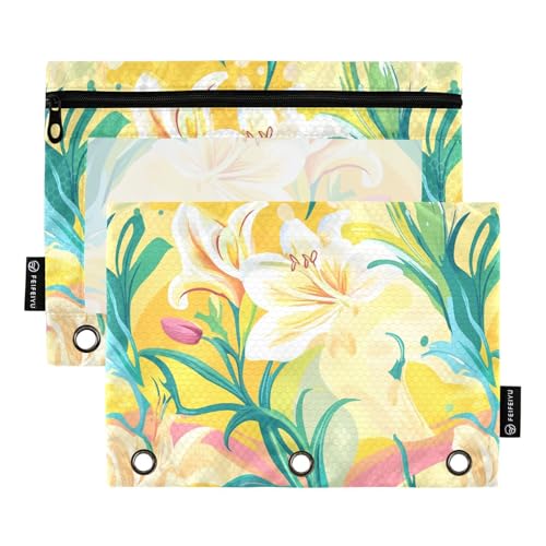 Ostern Lilie Ostern Ordnungsringe Taschen transparente Ringbuchse mit 3 Löchern für Büroaufbewahrung Ostern Lilie Ostern Ordnungsringe Taschen transparente Ringbuchse mit 3 Löchern für Büroaufbewahrung von KLL